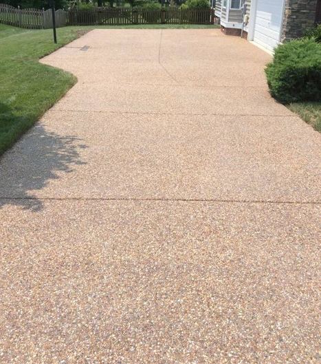 exposed aggregate driveway our company installed at a property in Virginia Beach
