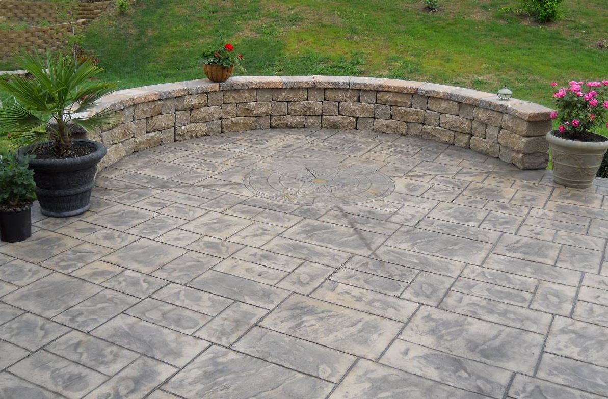 decorative, stamped patio with design, completed in norfolk, va